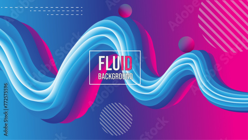 Creative Fluid design template fluid and liquid shape , Gradient background with 3 color variation