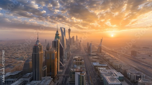 The King Abdullah Financial District is located in Riyadh, Saudi Arabia. photo