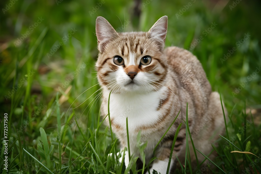 Street cats charm shines in beautiful outdoor portrait capture