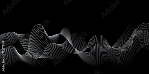 Monochrome Melody: Abstract Waves in Adobe Illustrator