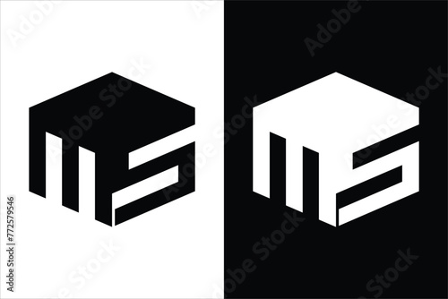 Flat design MS logo design