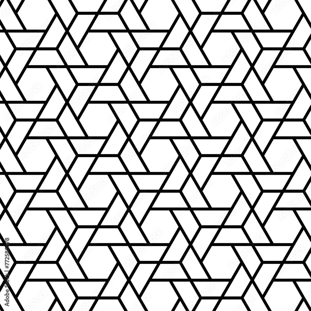 Abstract. black and white hexagon geometric background pattern seamless. Vector. Abstract. black and white hexagon geometric background pattern seamless. Vector.