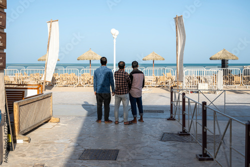Wakra, Qatar - March 28, 2024: Beautiful beaches in Qatar. Al wakrah beach souq wakra Doha Qatar photo