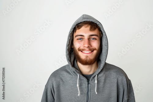 smiling young man in hoodie © Jorge Ferreiro
