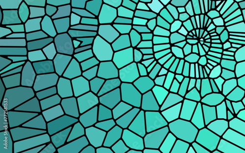 abstract vector stained-glass mosaic background - blue