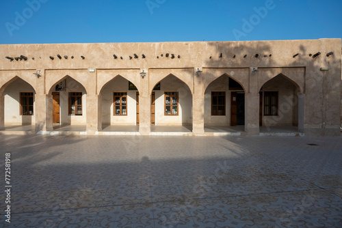 Wakra, Qatar - March 28, 2024: Old buildings architecture in the Wakrah souq (Traditional Market). photo