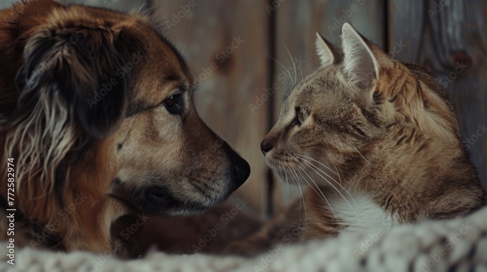 Cat and dog pets best friends wallpaper background