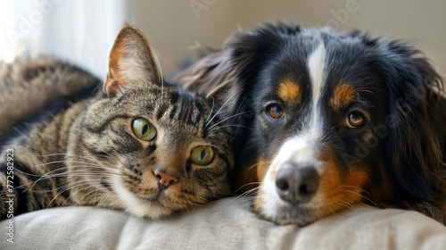 Cat and dog pets best friends wallpaper background © Irina