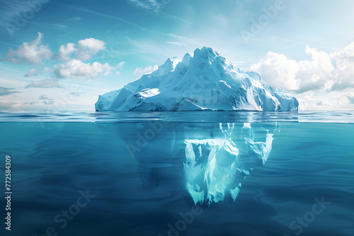 Iceberg - Hidden Danger And Global Warming Concept photo