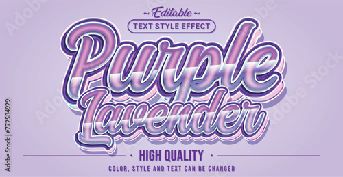 Editable text style effect - Purple Lavender text style theme.