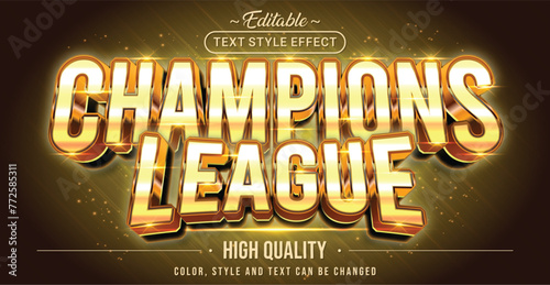 Editable text style effect - Champions League text style theme.
