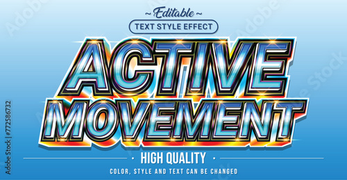 Editable text style effect - Active Movement text style theme.