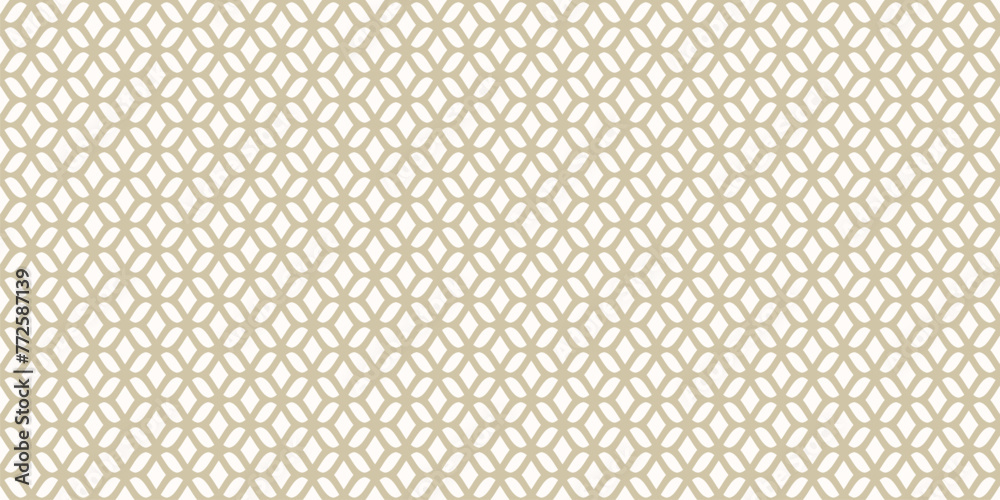 Luxury vector mesh seamless pattern. Abstract minimal background with curved lines, wavy shapes. Golden texture of grid, lace, weaving, net, lattice. Gold and white ornament. Repeated wide geo design Luxury vector mesh seamless pattern. Abstract minimal background with curved lines, wavy shapes. Golden texture of grid, lace, weaving, net, lattice. Gold and white ornament. Repeated wide geo design