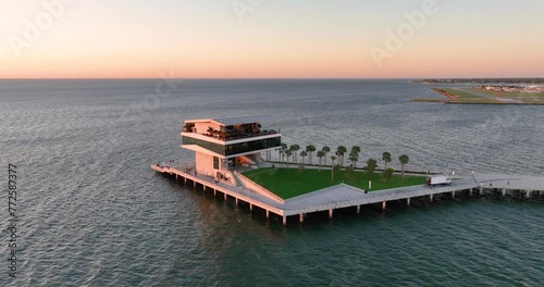 The St. Petersburg Pier, officially known as the St. Pete Pier during sunrise.