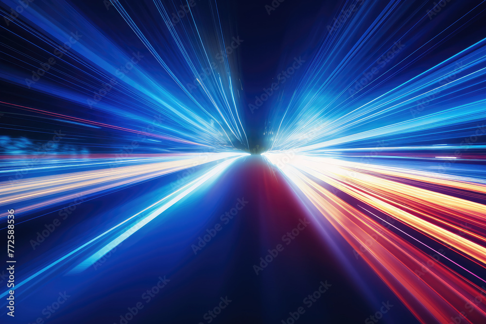 Abstract High-Speed Motion Light Trails Background