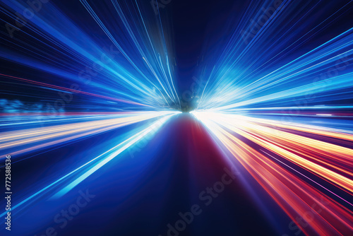 Abstract High-Speed Motion Light Trails Background