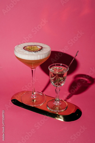 Pornstar cocktail with a glass of champagne