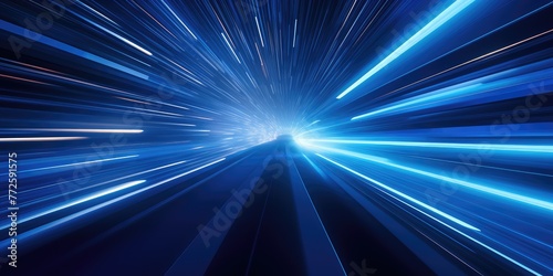 Hyperspeed Travel Through Virtual Light Tunnel