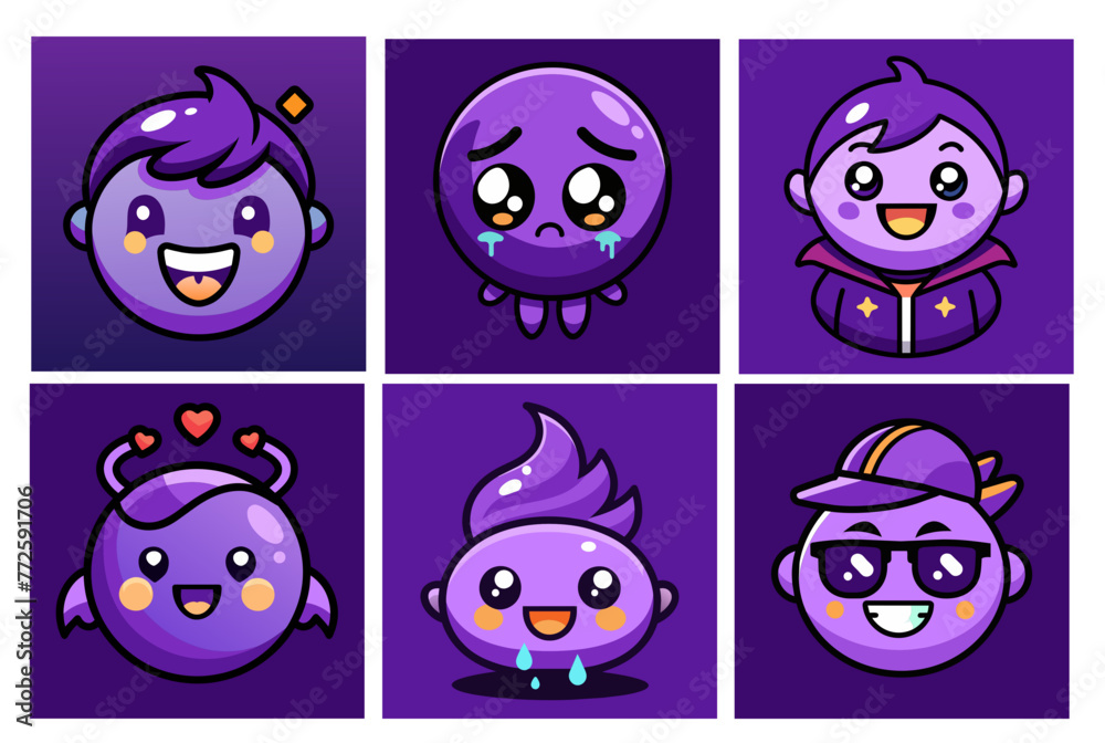Obraz premium set of funny cartoon monsters