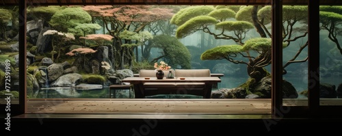 Serene Japanese Tea Room with Garden View
