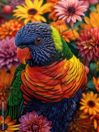 Lorikeet's rainbow plumage, nature's colorful masterpiece. 🌈🦜 Each feather a work of art. #Nature'sPalette