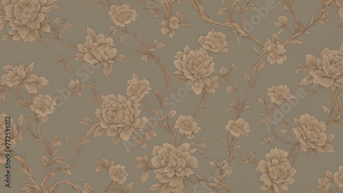 Wallpaper Mural Abstract vintage wallpaper with vines and flowers Torontodigital.ca