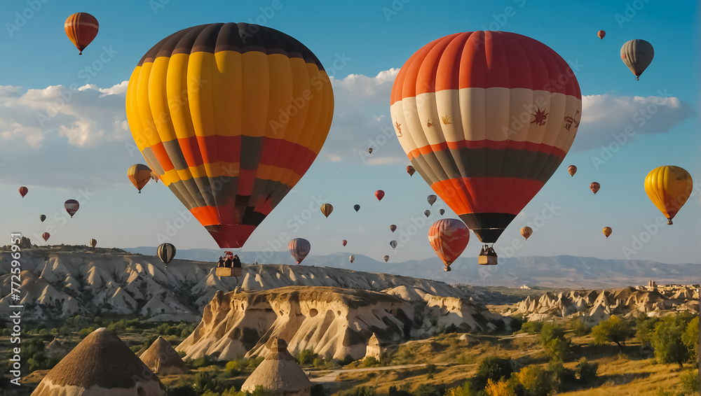 Obraz premium Flying balloons in Cappadocia journey