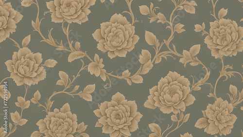 Wallpaper Mural Abstract vintage wallpaper with vines and flowers Torontodigital.ca