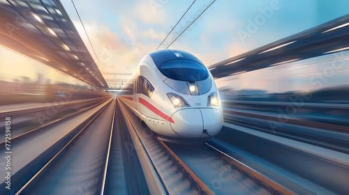 Manifestation of Speed and Engineering: The Modern High-Speed Train in Motion