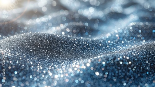Abstract of chrome and bokeh light with glitter background