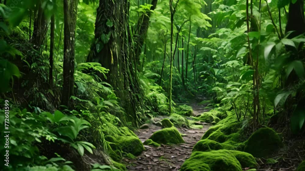 Path in the rainforest in Costa Rica, Central America, Central America, AI Generated Path in the rainforest in Costa Rica, Central America, Central America, AI Generated