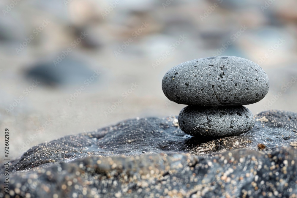 Stack of Rocks Balanced on Top of Larger Rock Stack of Rocks Balanced on Top of Larger Rock