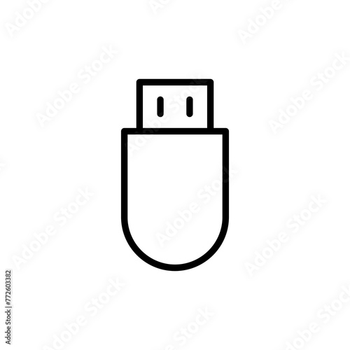 Usb icon vector isolated on white background. Flash disk icon vector