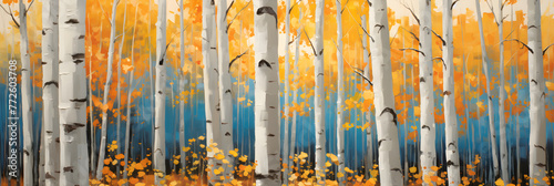 Majestic Autumn Aura in Aspen Forest: A Serene Display of Nature's Artistry