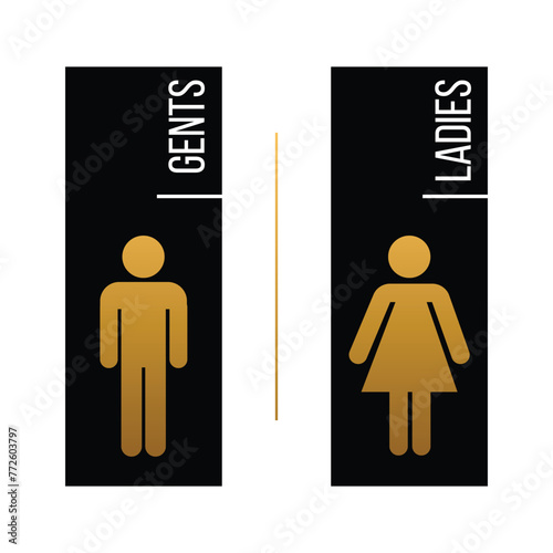 WC sign Vector EPS Flat Artwork for Sign Design, Flat icon, Web and digital designs, Industrial, Mall door, Rest room signage.