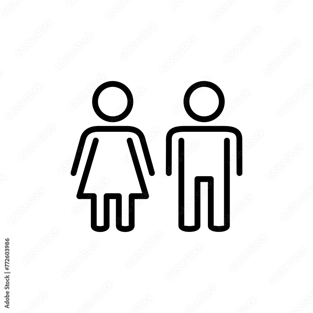 Man and woman icon vector isolated on white background. male and female symbol