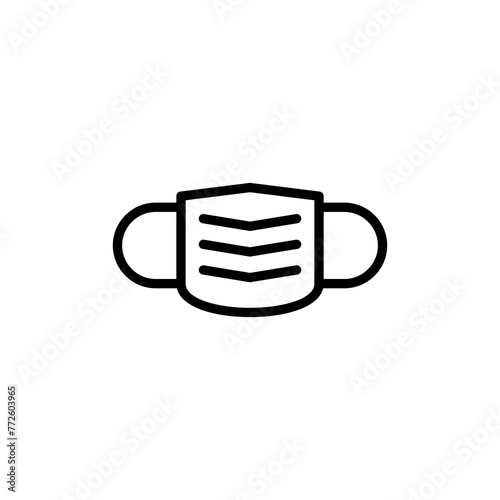 Mask icon vector isolated on white background. Man face with mask icon. Safety breathing masks. Industrial safety N95 mask. Medical mask vector icon.