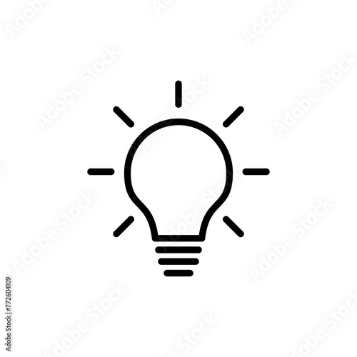 Lamp icon vector isolated on white background. Light bulb icon vector. Idea vector icon