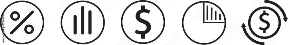 Money icons with White Background. Simple line vector icons. Money icons with White Background. Simple line vector icons.