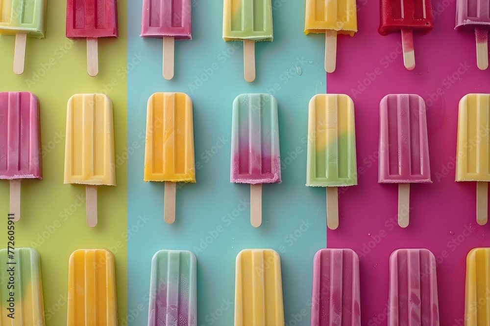 pink and blue popsicles summer background patterns