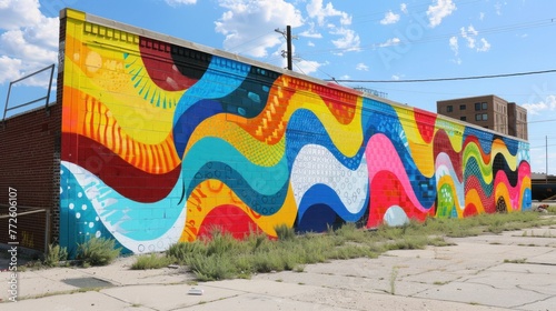 A collaborative mural project where artists express themselves through colorful brushstrokes, beautifying the urban landscape