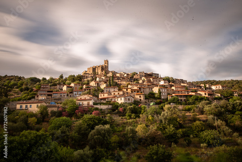 Long exposure of a village in the eastern Pyrenees