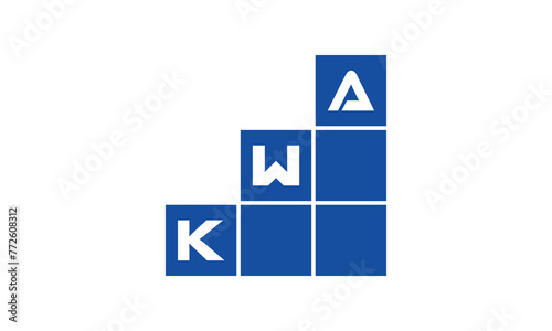 KWA initial letter financial logo design vector template. economics, growth, meter, range, profit, loan, graph, finance, benefits, economic, increase, arrow up, grade, grew up, topper, company, scale
