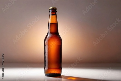 Product packaging mockup photo ofbottle of beer, studio advertising photoshoot