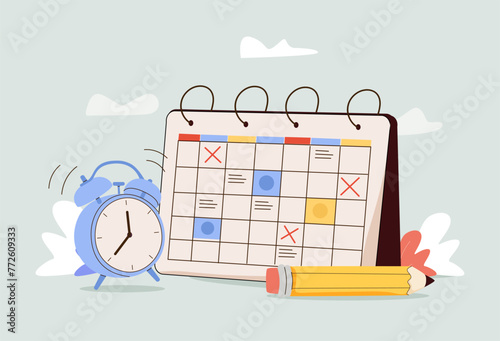Business concept illustration. Vector illustration of event, schedule, calendar, organizer. Creative concept for web