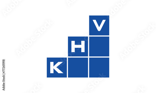 KHV initial letter financial logo design vector template. economics, growth, meter, range, profit, loan, graph, finance, benefits, economic, increase, arrow up, grade, grew up, topper, company, scale photo