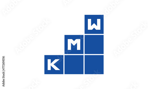 KMW initial letter financial logo design vector template. economics, growth, meter, range, profit, loan, graph, finance, benefits, economic, increase, arrow up, grade, grew up, topper, company, scale photo