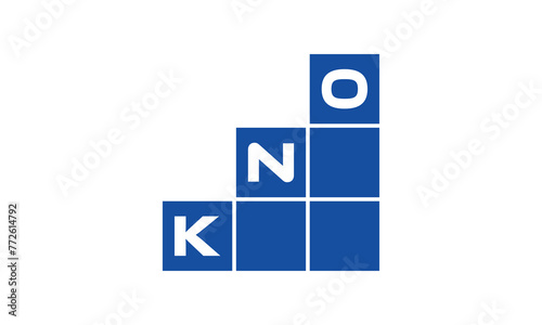 KNO initial letter financial logo design vector template. economics, growth, meter, range, profit, loan, graph, finance, benefits, economic, increase, arrow up, grade, grew up, topper, company, scale photo