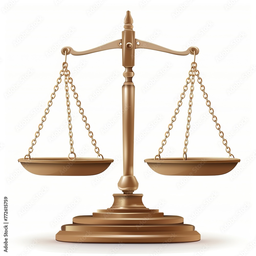 Judicial scales on a white background generative ai image Judicial scales on a white background generative ai image
