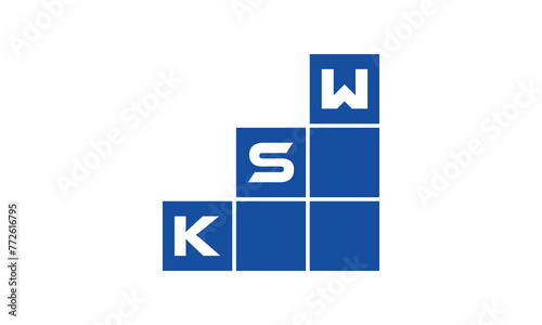 KSW initial letter financial logo design vector template. economics, growth, meter, range, profit, loan, graph, finance, benefits, economic, increase, arrow up, grade, grew up, topper, company, scale photo